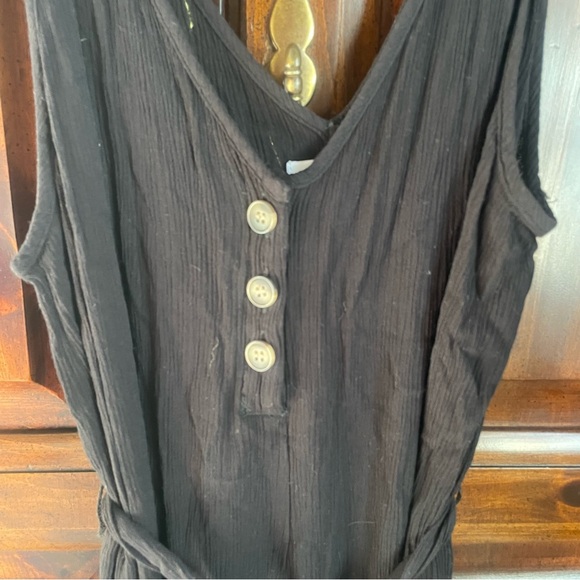 Mud Pie Elegant Black Maxi Dress with Buttons - Picture 3 of 6